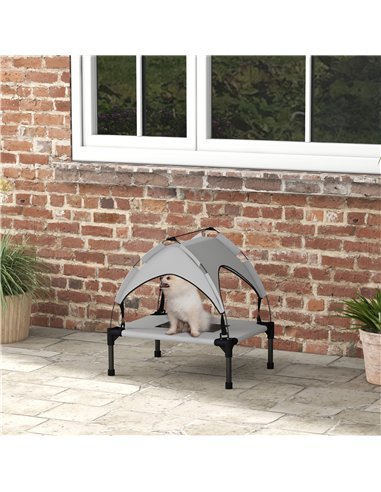 PawHut Cooling Raised Pet Bed w/ Washable Breathable Mesh, for Mini Small Dogs, 61 x 46 x 63cm - Light Grey