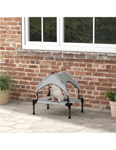 PawHut Cooling Raised Pet Bed w/ Washable Breathable Mesh, for Mini Small Dogs, 61 x 46 x 63cm - Light Grey - pic 144345 | FastDaddyshop