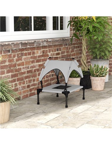 PawHut Cooling Raised Pet Bed w/ Washable Breathable Mesh, for Mini Small Dogs, 61 x 46 x 63cm - Light Grey