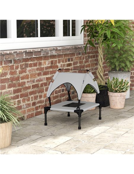 PawHut Cooling Raised Pet Bed w/ Washable Breathable Mesh, for Mini Small Dogs, 61 x 46 x 63cm - Light Grey - pic 144352 | FastDaddyshop
