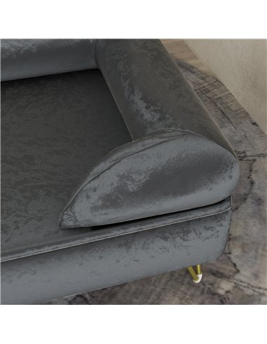 PawHut Cat Sofa Pet Couch w/ Removable Backrest, Soft Cushion, Washable Cover, for Small and Medium Sized Dogs, Grey