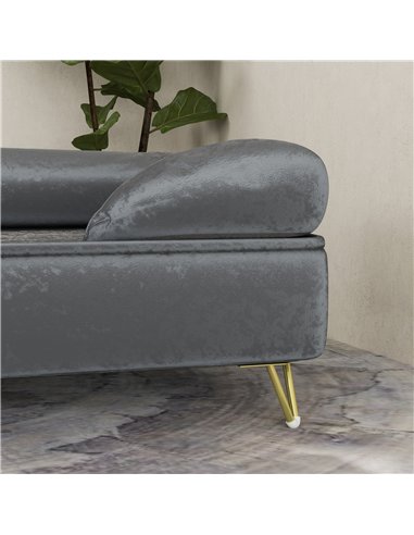PawHut Cat Sofa Pet Couch w/ Removable Backrest, Soft Cushion, Washable Cover, for Small and Medium Sized Dogs, Grey