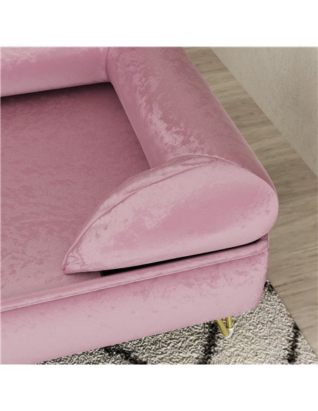 PawHut Cat Sofa Pet Couch w/ Removable Backrest, Soft Cushion, Washable Cover, for Small and Medium Sized Dogs, Pink - pic 144369 | FastDaddyshop