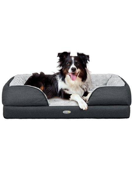 PawHut Calming Dog Bed Pet Mattress w/ Removable Cover, Anti-Slip Bottom, for Medium Dogs, 90L x 69W x 21Hcm - Charcoal Grey - pic 144371 | FastDaddyshop