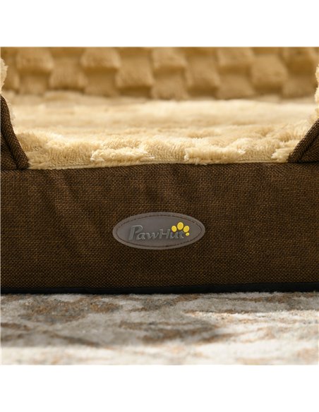 PawHut Calming Dog Bed Pet Mattress w/ Removable Cover, Anti-Slip Bottom, for Small Dogs, 70L x 50W x 18Hcm - Brown - pic 144388 | FastDaddyshop