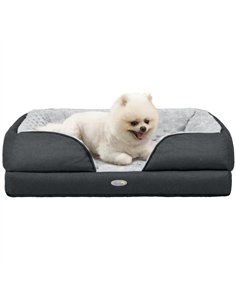PawHut Calming Dog Bed Pet Mattress w/ Removable Cover, Anti-Slip Bottom, for Small Dogs, 70L x 50W x 18Hcm - Charcoal Grey