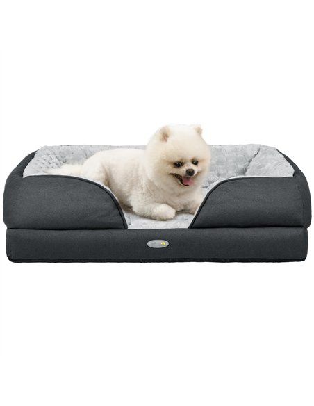PawHut Calming Dog Bed Pet Mattress w/ Removable Cover, Anti-Slip Bottom, for Small Dogs, 70L x 50W x 18Hcm - Charcoal Grey - pic 144389 | FastDaddyshop