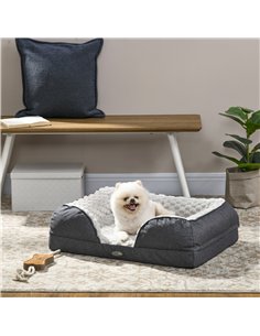 PawHut Calming Dog Bed Pet Mattress w/ Removable Cover, Anti-Slip Bottom, for Small Dogs, 70L x 50W x 18Hcm - Charcoal Grey 2