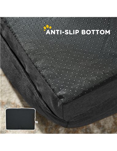 PawHut Calming Dog Bed Pet Mattress w/ Removable Cover, Anti-Slip Bottom, for Small Dogs, 70L x 50W x 18Hcm - Charcoal Grey