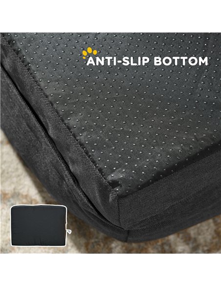 PawHut Calming Dog Bed Pet Mattress w/ Removable Cover, Anti-Slip Bottom, for Small Dogs, 70L x 50W x 18Hcm - Charcoal Grey - pic 144395 | FastDaddyshop