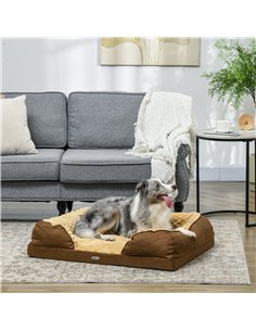 PawHut Calming Dog Bed Pet Mattress w/ Removable Cover, Anti-Slip Bottom, for Medium Dogs, 90L x 69W x 21Hcm - Brown 2