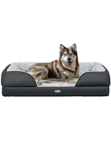 PawHut Calming Dog Bed Pet Mattress w/ Removable Cover, Anti-Slip Bottom, for Large Dogs, 120L x 80W x 22Hcm - Charcoal Grey - pic 144407 | FastDaddyshop