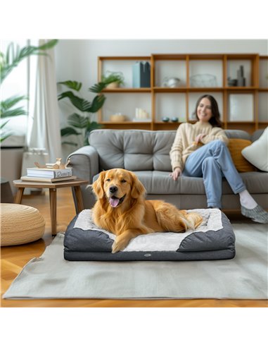 PawHut Calming Dog Bed Pet Mattress w/ Removable Cover, Anti-Slip Bottom, for Large Dogs, 120L x 80W x 22Hcm - Charcoal Grey