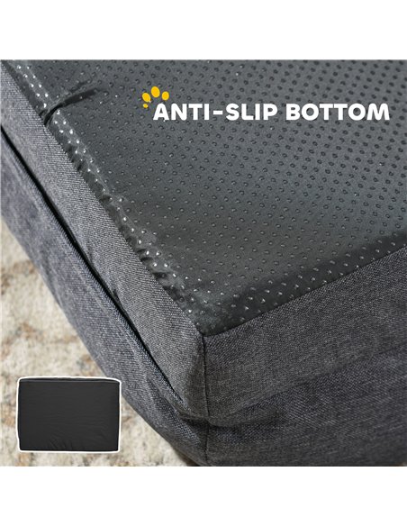 PawHut Calming Dog Bed Pet Mattress w/ Removable Cover, Anti-Slip Bottom, for Large Dogs, 120L x 80W x 22Hcm - Charcoal Grey - pic 144413 | FastDaddyshop