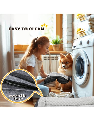 PawHut Calming Dog Bed Pet Mattress w/ Removable Cover, Anti-Slip Bottom, for Large Dogs, 120L x 80W x 22Hcm - Charcoal Grey
