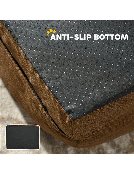 PawHut Calming Dog Bed Pet Mattress w/ Removable Cover, Anti-Slip Bottom, for Large Dogs, 120L x 80W x 22Hcm - Brown - pic 144422 | FastDaddyshop
