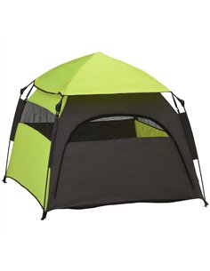 PawHut Foldable Dog Cat Tent with Water-Resistant Oxford, Carry Bag for Extra Large Dog, Green