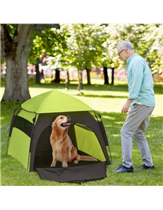PawHut Foldable Dog Cat Tent with Water-Resistant Oxford, Carry Bag for Extra Large Dog, Green 2