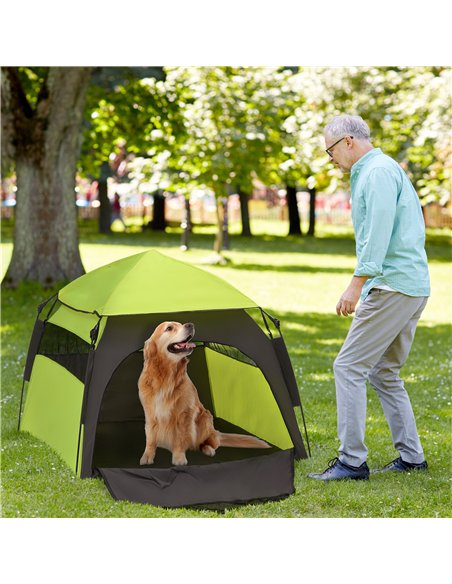 PawHut Foldable Dog Cat Tent with Water-Resistant Oxford, Carry Bag for Extra Large Dog, Green - pic 144426 | FastDaddyshop