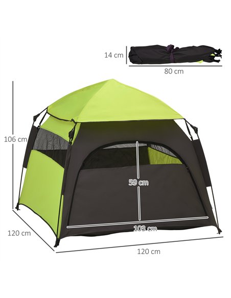 PawHut Foldable Dog Cat Tent with Water-Resistant Oxford, Carry Bag for Extra Large Dog, Green - pic 144427 | FastDaddyshop