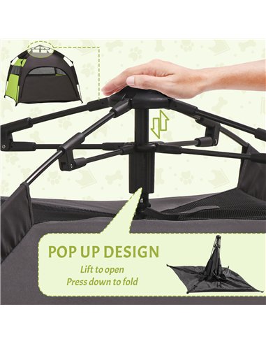 PawHut Foldable Dog Cat Tent with Water-Resistant Oxford, Carry Bag for Extra Large Dog, Green