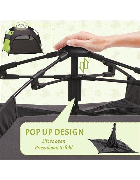 PawHut Foldable Dog Cat Tent with Water-Resistant Oxford, Carry Bag for Extra Large Dog, Green - pic 144429 | FastDaddyshop