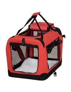 PawHut Foldable Pet Carrier for Small and Miniature Dogs, Portable Cat Carrier Soft Side Pet Travel Crate with Removable Mat, St