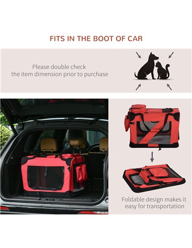 PawHut Foldable Pet Carrier for Small and Miniature Dogs, Portable Cat Carrier Soft Side Pet Travel Crate with Removable Mat, St