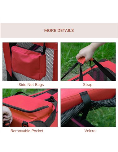 PawHut Foldable Pet Carrier for Small and Miniature Dogs, Portable Cat Carrier Soft Side Pet Travel Crate with Removable Mat, St