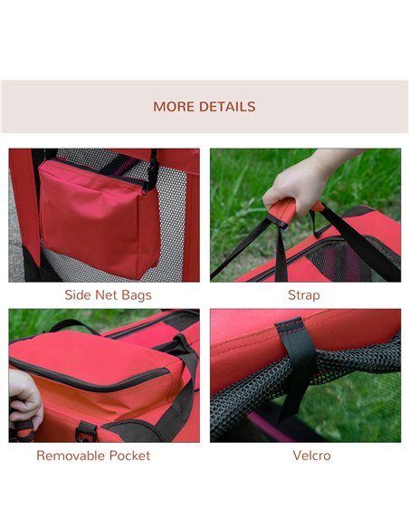 PawHut Foldable Pet Carrier for Small and Miniature Dogs, Portable Cat Carrier Soft Side Pet Travel Crate with Removable Mat, St - pic 144441 | FastDaddyshop