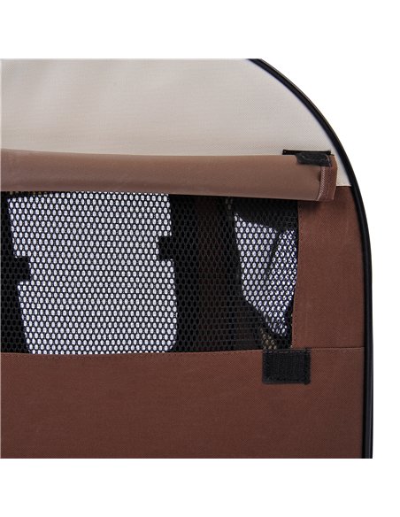Pawhut Folding Fabric Soft Pet Crate, 46Lx36Wx41H cm - Brown - pic 144532 | FastDaddyshop