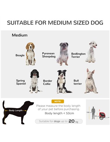 PawHut Steel Dog Bike Trailer Pet Cart Carrier for Bicycle Kit Water Resistant with Hitch Coupler Travel Black and Red