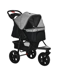 PawHut Dog Pram Dog Stroller Pet Stroller, 3 Wheels Dog Pushchair with Brake, for Small Miniature Dogs, Cats, Red