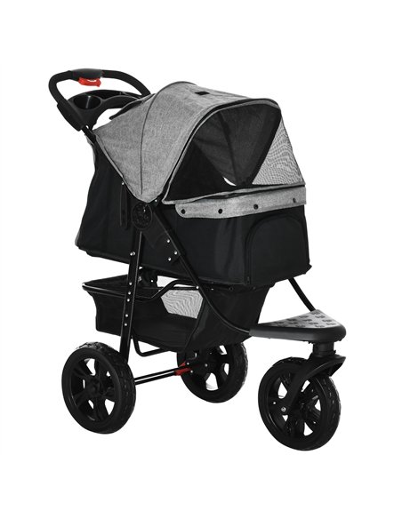 PawHut Dog Pram Dog Stroller Pet Stroller, 3 Wheels Dog Pushchair with Brake, for Small Miniature Dogs, Cats, Red - pic 144614 | FastDaddyshop