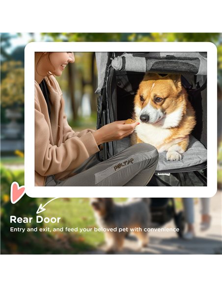 PawHut Dog Pram Dog Stroller Pet Stroller, 3 Wheels Dog Pushchair with Brake, for Small Miniature Dogs, Cats, Red - pic 144621 | FastDaddyshop