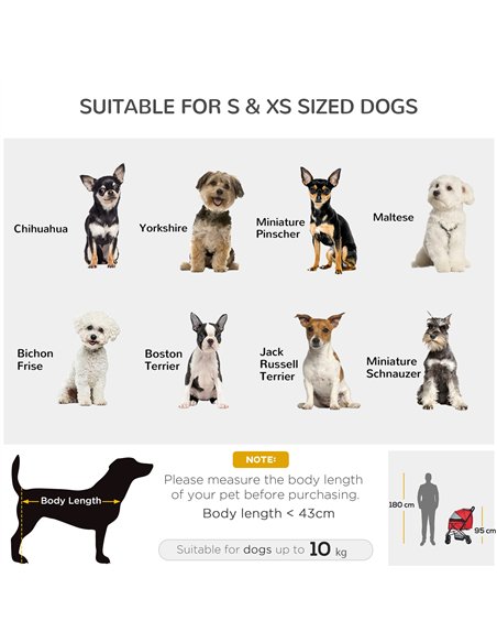 PawHut Pet Stroller Pushchair Foldable Travel Dog Cat Carriage w/ Reversible Handle Brake Basket - pic 144653 | FastDaddyshop