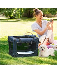 PawHut Foldable Pet Carrier for Small and Miniature Dogs, Portable Cat Carrier Soft Side Pet Travel Crate with Removable Mat, St 2