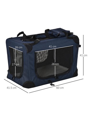 PawHut Foldable Pet Carrier for Small and Miniature Dogs, Portable Cat Carrier Soft Side Pet Travel Crate with Removable Mat, St