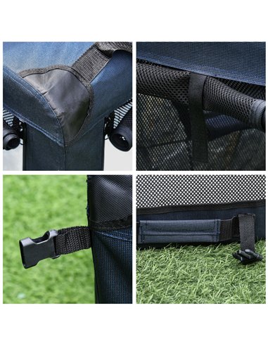 PawHut Foldable Pet Carrier for Small and Miniature Dogs, Portable Cat Carrier Soft Side Pet Travel Crate with Removable Mat, St