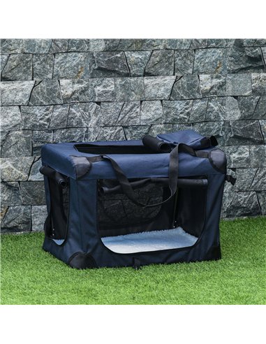 PawHut Foldable Pet Carrier for Small and Miniature Dogs, Portable Cat Carrier Soft Side Pet Travel Crate with Removable Mat, St