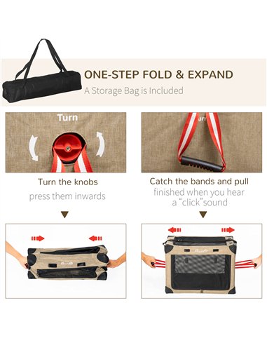 PawHut Foldable Pet Carrier, with Cushion, for Small Dogs and Cats