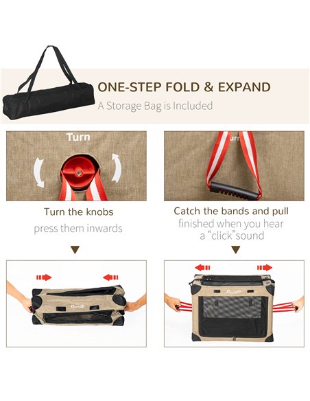PawHut Foldable Pet Carrier, with Cushion, for Small Dogs and Cats - pic 144744 | FastDaddyshop