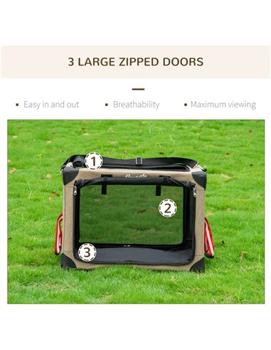 PawHut Foldable Pet Carrier, with Cushion, for Small Dogs and Cats