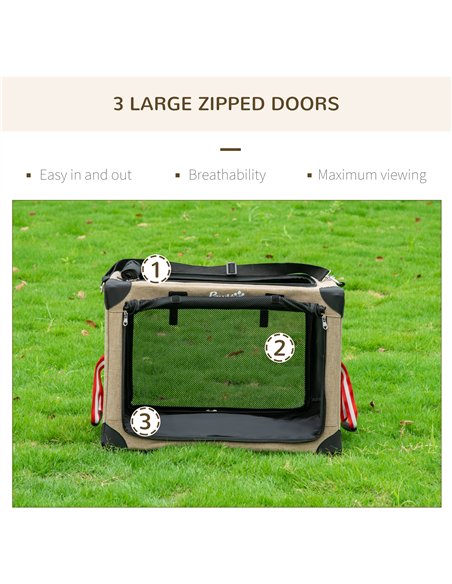 PawHut Foldable Pet Carrier, with Cushion, for Small Dogs and Cats - pic 144747 | FastDaddyshop