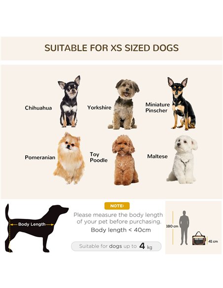 PawHut 60cm Foldable Pet Carrier, with Cushion, for Mini Dogs and Cats - Brown - pic 144762 | FastDaddyshop
