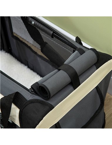 PawHut 51cm Foldable Pet Carrier, with Cushion, for Mini Dogs and Cats - Grey