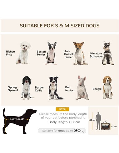 PawHut 81cm Foldable Pet Carrier, with Cushion, for Medium Dogs and Cats - Brown