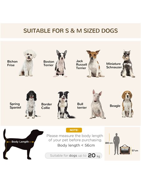 PawHut 81cm Foldable Pet Carrier, with Cushion, for Medium Dogs and Cats - Brown - pic 144798 | FastDaddyshop