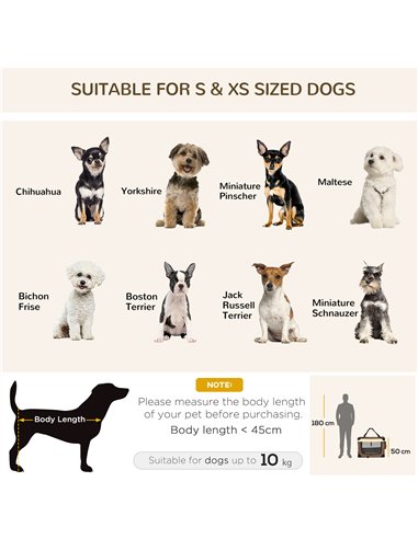 PawHut 70cm Foldable Pet Carrier, with Cushion, for Small Dogs and Cats - Brown