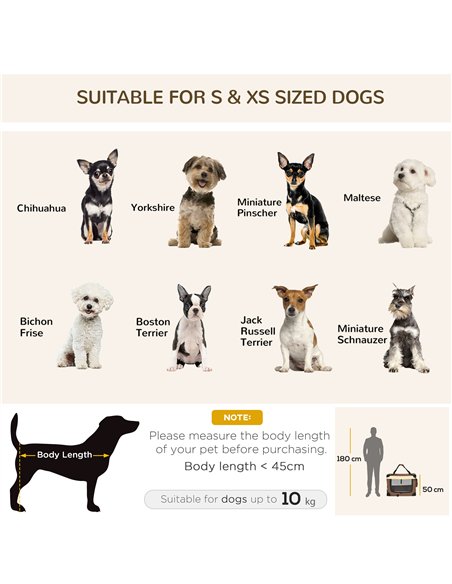 PawHut 70cm Foldable Pet Carrier, with Cushion, for Small Dogs and Cats - Brown - pic 144816 | FastDaddyshop